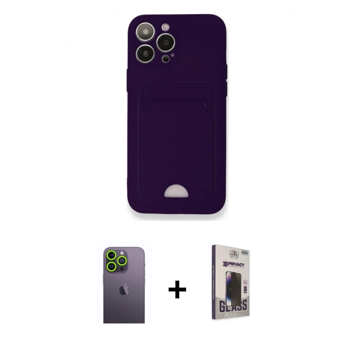 MARSİLYAN™- iPhone 12 Pro Max Kılıf Vadi Çizgi Prime - Siyah Bilvis Hayalet Cam Ekran Koruyucu + Neon Fosforlu Kamera Lens - YL