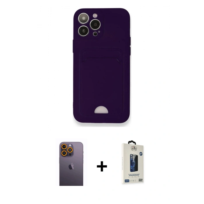 MARSİLYAN™- iPhone 12 Pro Max Kılıf Vadi Çizgi Prime - Siyah Bilvis Hayalet Cam Ekran Koruyucu + Neon Fosforlu Kamera Lens - SI