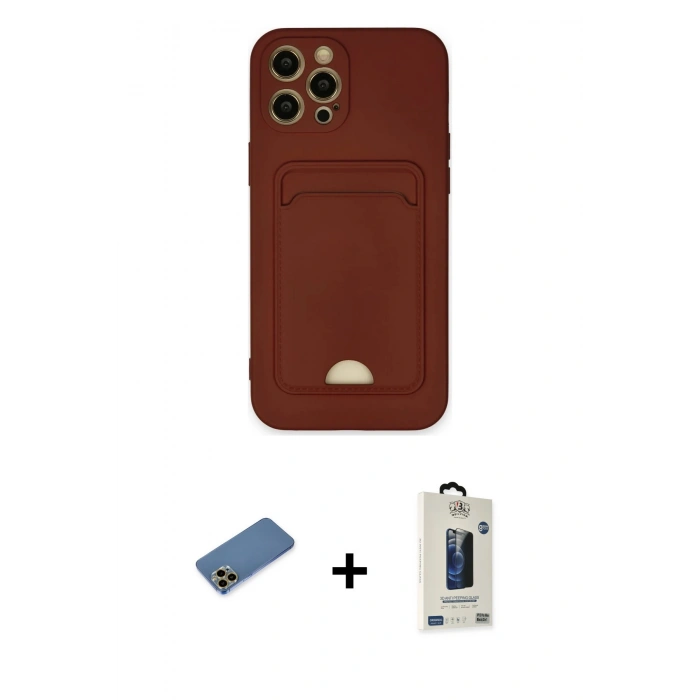 MARSİLYAN™- iPhone 12 Pro Max Kılıf Vadi Çizgi Prime - Siyah Bilvis Hayalet Cam Ekran Koruyucu + Shine Kamera Lens Koruma Cam - GD