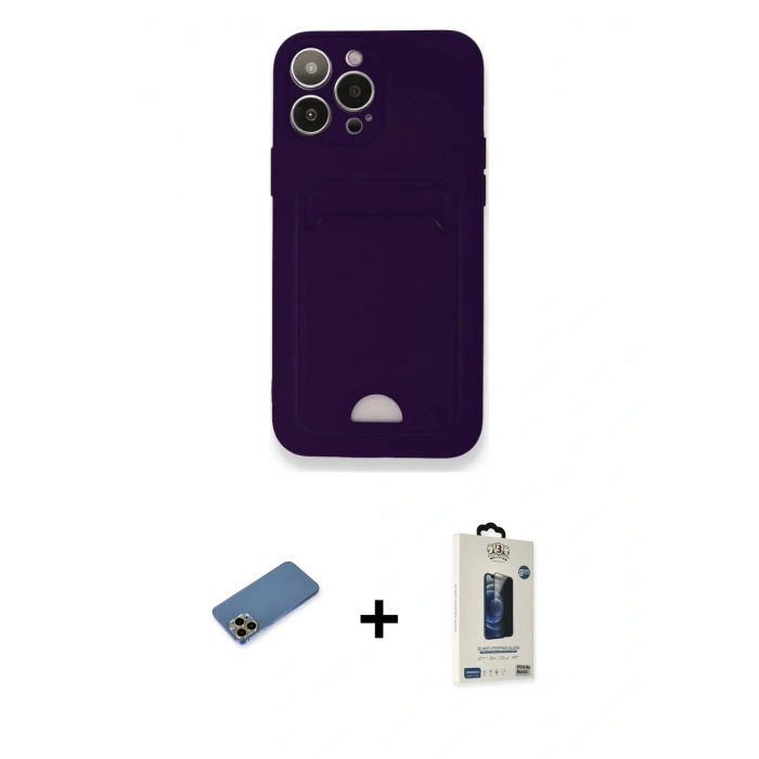 MARSİLYAN™- iPhone 12 Pro Max Kılıf Vadi Çizgi Prime - Siyah Bilvis Hayalet Cam Ekran Koruyucu + Shine Kamera Lens Koruma Cam - GD