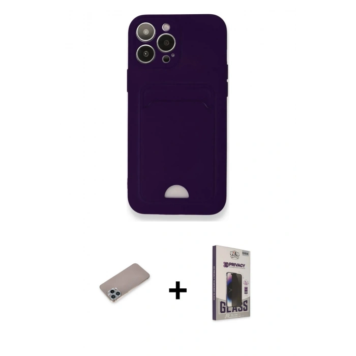 MARSİLYAN™- iPhone 12 Pro Max Kılıf Vadi Çizgi Prime - Siyah Bilvis Hayalet Cam Ekran Koruyucu + Sierra Blue Shine Kamera Lens Koruma Cam