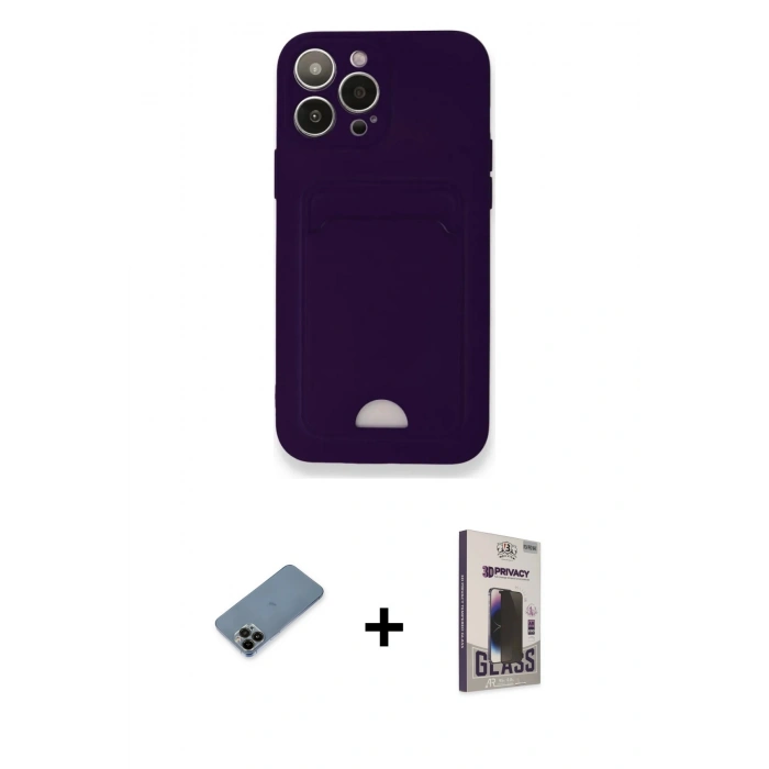 MARSİLYAN™- iPhone 12 Pro Max Kılıf Vadi Çizgi Prime - Siyah Bilvis Hayalet Cam Ekran Koruyucu + Shine Kamera Lens Koruma Cam - SH