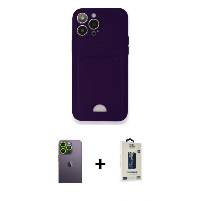 MARSİLYAN™- iPhone 12 Pro Max Kılıf Vadi Çizgi Prime - Siyah Bilvis Hayalet Cam Ekran Koruyucu + Neon Fosforlu Kamera Lens - YL