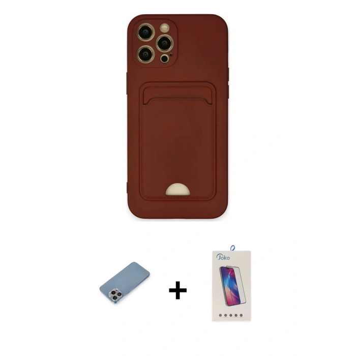 MARSİLYAN™- iPhone 12 Pro Max Kılıf Vadi Çizgi Prime - Siyah Joko 5D Cam + Shine Kamera Lens Koruma Cam - GI