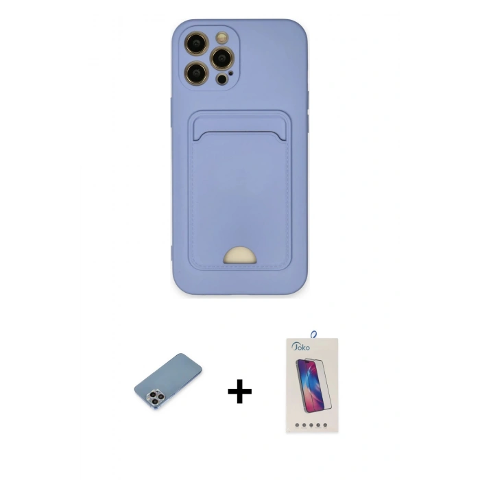 MARSİLYAN™- iPhone 12 Pro Max Kılıf Vadi Çizgi Prime - Siyah Joko 5D Cam + Shine Kamera Lens Koruma Cam - GI