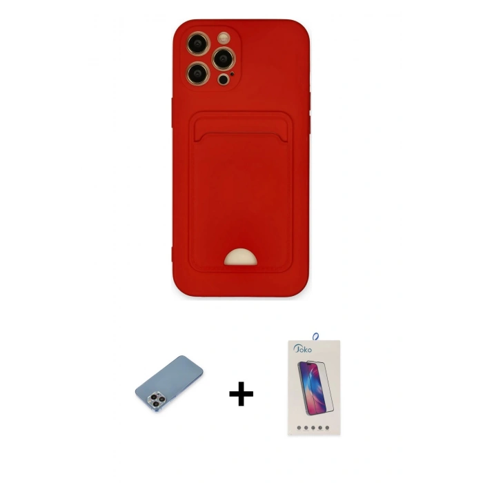 MARSİLYAN™- iPhone 12 Pro Max Kılıf Vadi Çizgi Prime - Siyah Joko 5D Cam + Shine Kamera Lens Koruma Cam - GI