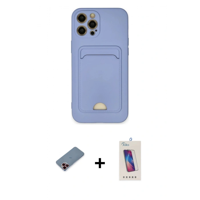MARSİLYAN™- iPhone 12 Pro Max Kılıf Vadi Çizgi Prime - Siyah Joko 5D Cam + Metal Kamera Lens Koruma Cam - KI