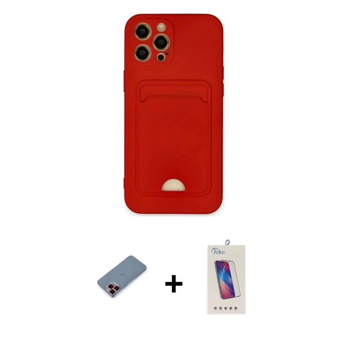 MARSİLYAN™- iPhone 12 Pro Max Kılıf Vadi Çizgi Prime - Siyah Joko 5D Cam + Metal Kamera Lens Koruma Cam - KI