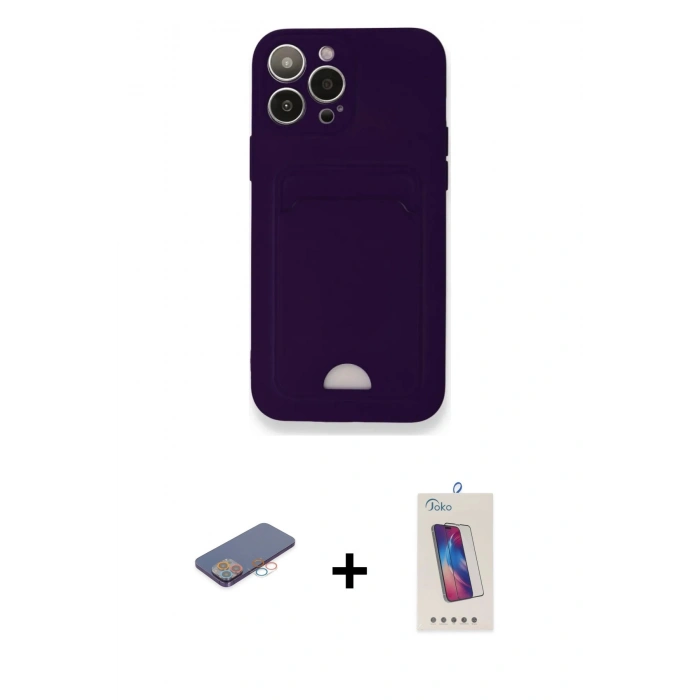 MARSİLYAN™- iPhone 12 Pro Max Kılıf Vadi Çizgi Prime - Siyah Joko 5D Cam + Renkli Kamera Lens Koruma Cam - PE