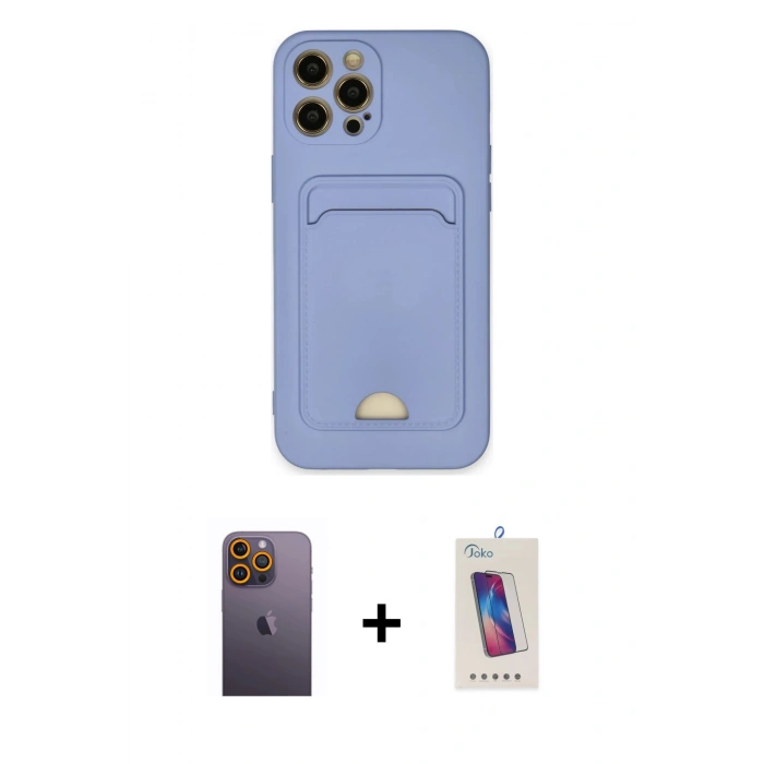 MARSİLYAN™- iPhone 12 Pro Max Kılıf Vadi Çizgi Prime - Siyah Joko 5D Cam + Sarı Neon Fosforlu Kamera Lens
