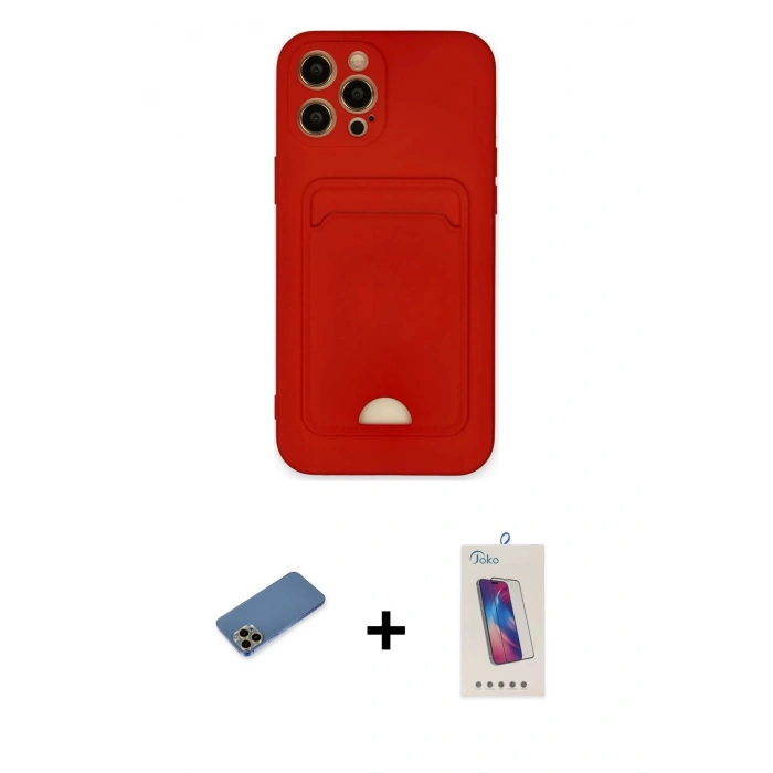 MARSİLYAN™- iPhone 12 Pro Max Kılıf Vadi Çizgi Prime - Siyah Joko 5D Cam + Shine Kamera Lens Koruma Cam - GD