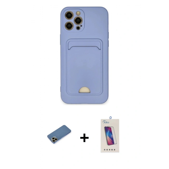 MARSİLYAN™- iPhone 12 Pro Max Kılıf Vadi Çizgi Prime - Siyah Joko 5D Cam + Shine Kamera Lens Koruma Cam - GD