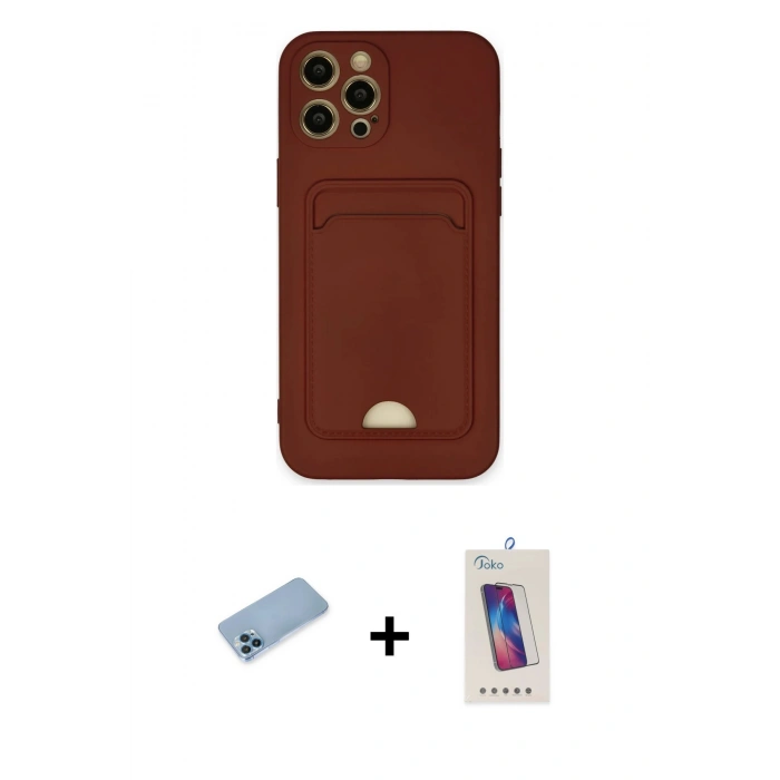 MARSİLYAN™- iPhone 12 Pro Max Kılıf Vadi Çizgi Prime - Siyah Joko 5D Cam + Shine Kamera Lens Koruma Cam - MI