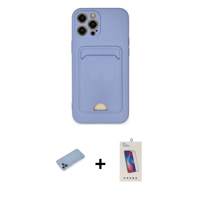 MARSİLYAN™- iPhone 12 Pro Max Kılıf Vadi Çizgi Prime - Siyah Joko 5D Cam + Shine Kamera Lens Koruma Cam - MI