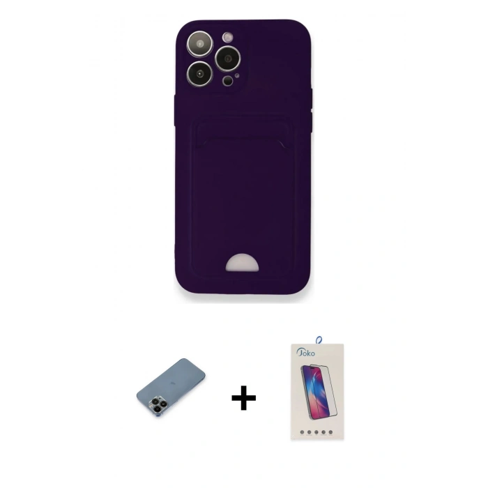 MARSİLYAN™- iPhone 12 Pro Max Kılıf Vadi Çizgi Prime - Siyah Joko 5D Cam + Shine Kamera Lens Koruma Cam - SH