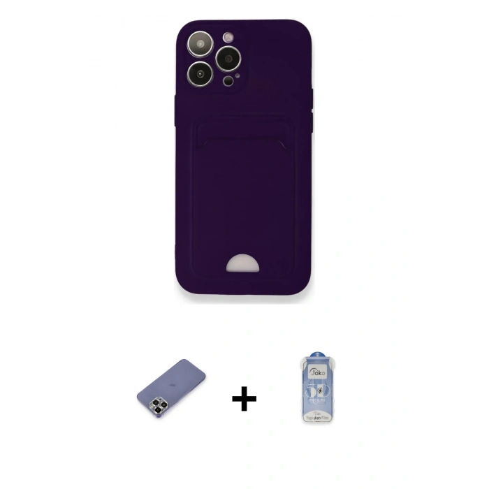 MARSİLYAN™- iPhone 12 Pro Max Kılıf Vadi Çizgi Prime - Siyah Joko Magic 5D Cam + Gold Metal Kamera Lens Koruma Cam