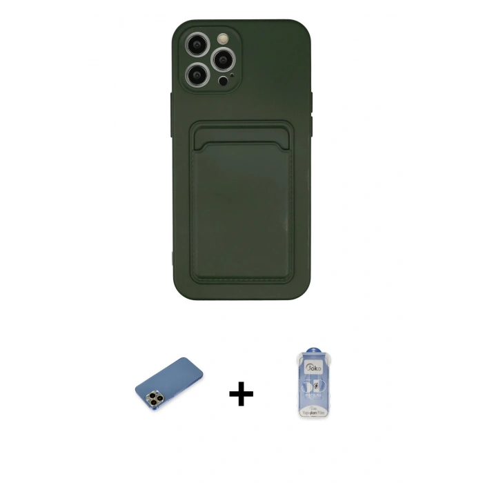 MARSİLYAN™- iPhone 12 Pro Max Kılıf Vadi Çizgi Prime - Siyah Joko Magic 5D Cam + Shine Kamera Lens Koruma Cam - GD