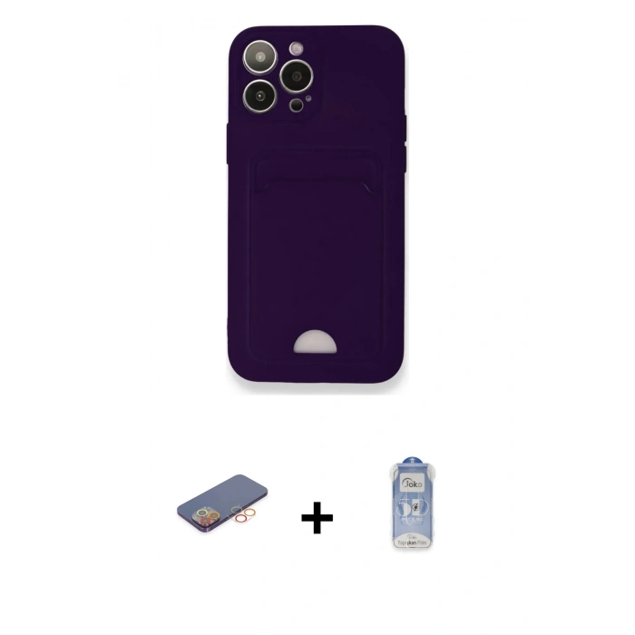 MARSİLYAN™- iPhone 12 Pro Max Kılıf Vadi Çizgi Prime - Siyah Joko Magic 5D Cam + Renkli Kamera Lens Koruma Cam - TU