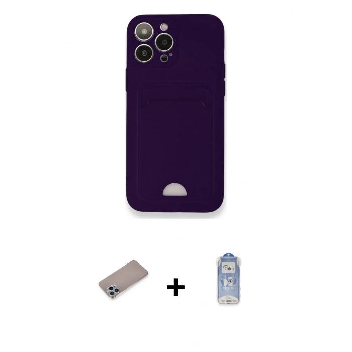 MARSİLYAN™- iPhone 12 Pro Max Kılıf Vadi Çizgi Prime - Siyah Joko Magic 5D Cam + Shine Kamera Lens Koruma Cam - SABE