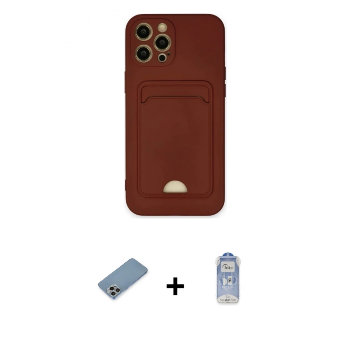 MARSİLYAN™- iPhone 12 Pro Max Kılıf Vadi Çizgi Prime - Siyah Joko Magic 5D Cam + Shine Kamera Lens Koruma Cam - GI