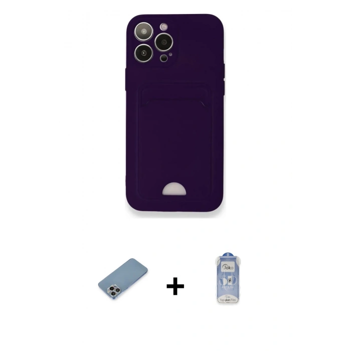 MARSİLYAN™- iPhone 12 Pro Max Kılıf Vadi Çizgi Prime - Siyah Joko Magic 5D Cam + Shine Kamera Lens Koruma Cam - GI