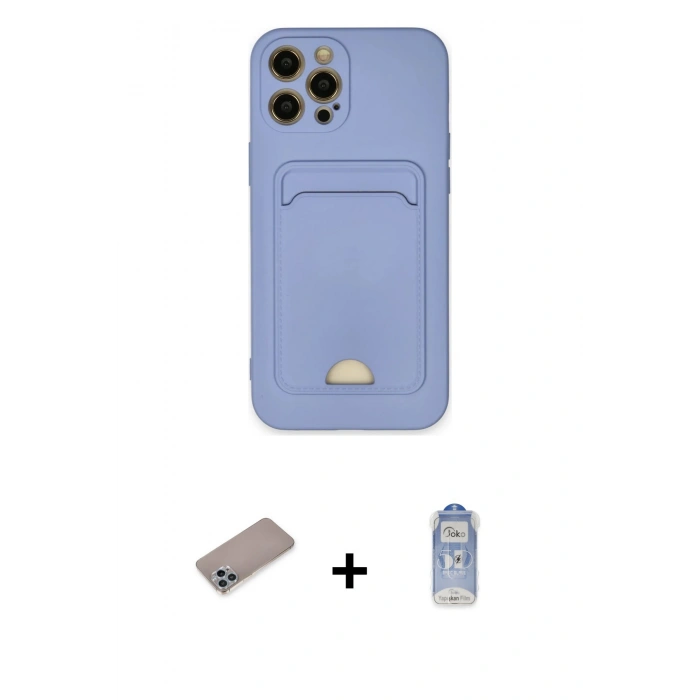 MARSİLYAN™- iPhone 12 Pro Max Kılıf Vadi Çizgi Prime - Siyah Joko Magic 5D Cam + Shine Kamera Lens Koruma Cam - SABE