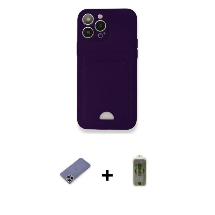 MARSİLYAN™- iPhone 12 Pro Max Kılıf Vadi Çizgi Prime - Siyah Joko Magic 5D Hayalet Cam + Gold Metal Kamera Lens Koruma Cam