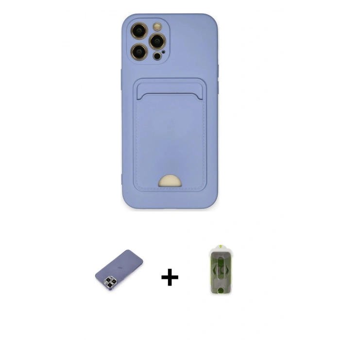 MARSİLYAN™- iPhone 12 Pro Max Kılıf Vadi Çizgi Prime - Siyah Joko Magic 5D Hayalet Cam + Gold Metal Kamera Lens Koruma Cam