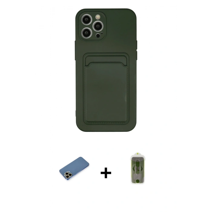 MARSİLYAN™- iPhone 12 Pro Max Kılıf Vadi Çizgi Prime - Siyah Joko Magic 5D Hayalet Cam + Shine Kamera Lens Koruma Cam - GD