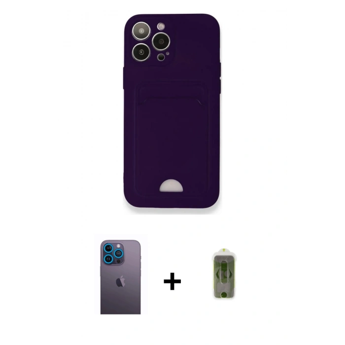MARSİLYAN™- iPhone 12 Pro Max Kılıf Vadi Çizgi Prime - Siyah Joko Magic 5D Hayalet Cam + Mavi Neon Fosforlu Kamera Lens