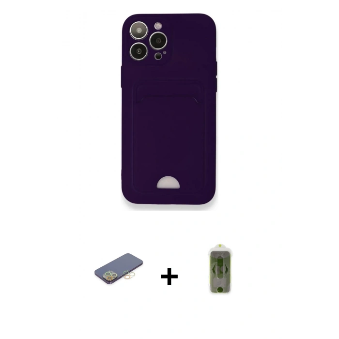 MARSİLYAN™- iPhone 12 Pro Max Kılıf Vadi Çizgi Prime - Siyah Joko Magic 5D Hayalet Cam + Renkli Kamera Lens Koruma Cam - SI