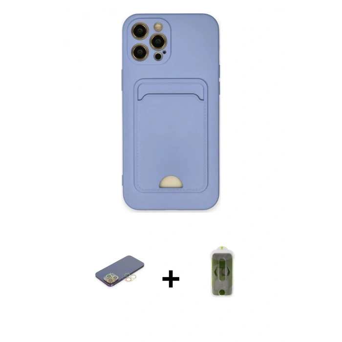 MARSİLYAN™- iPhone 12 Pro Max Kılıf Vadi Çizgi Prime - Siyah Joko Magic 5D Hayalet Cam + Renkli Kamera Lens Koruma Cam - SI