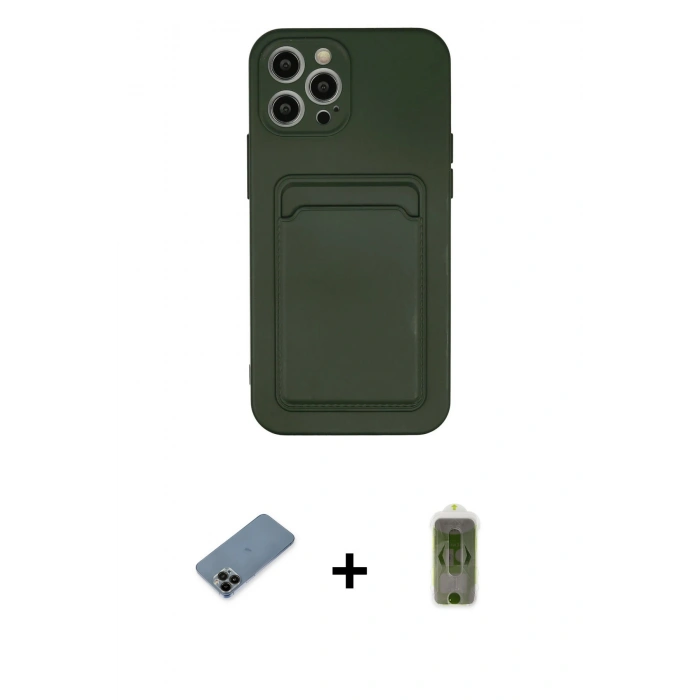 MARSİLYAN™- iPhone 12 Pro Max Kılıf Vadi Çizgi Prime - Siyah Joko Magic 5D Hayalet Cam + Shine Kamera Lens Koruma Cam - SH