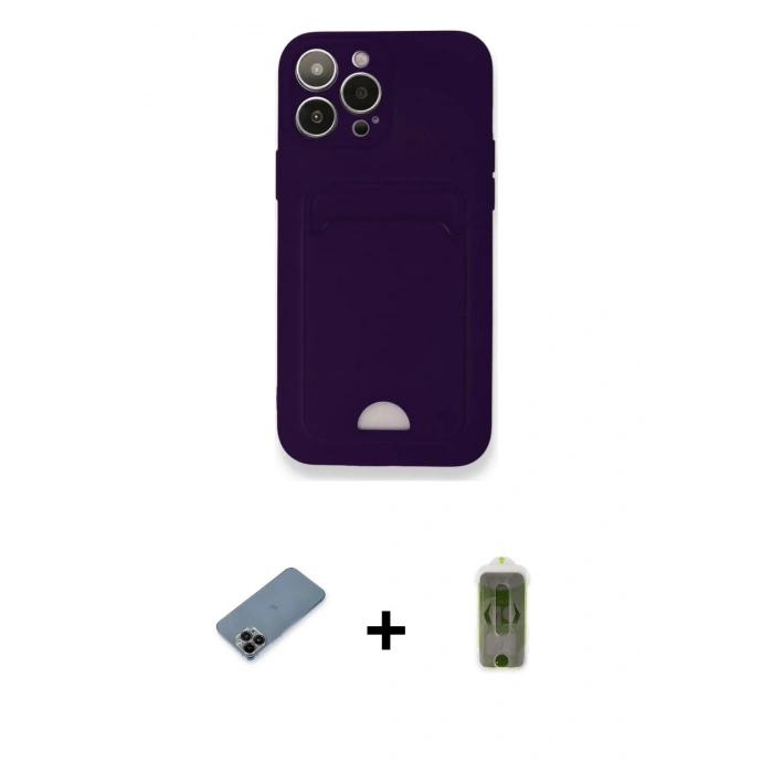 MARSİLYAN™- iPhone 12 Pro Max Kılıf Vadi Çizgi Prime - Siyah Joko Magic 5D Hayalet Cam + Shine Kamera Lens Koruma Cam - SH