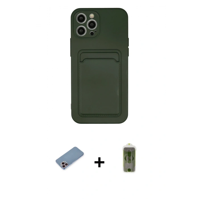 MARSİLYAN™- iPhone 12 Pro Max Kılıf Vadi Çizgi Prime - Siyah Joko Magic 5D Hayalet Cam + Shine Kamera Lens Koruma Cam - PE