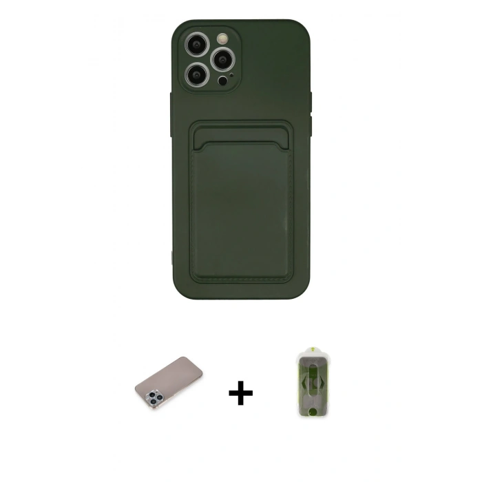 MARSİLYAN™- iPhone 12 Pro Max Kılıf Vadi Çizgi Prime - Siyah Joko Magic 5D Hayalet Cam + Shine Kamera Lens Koruma Cam - SABE
