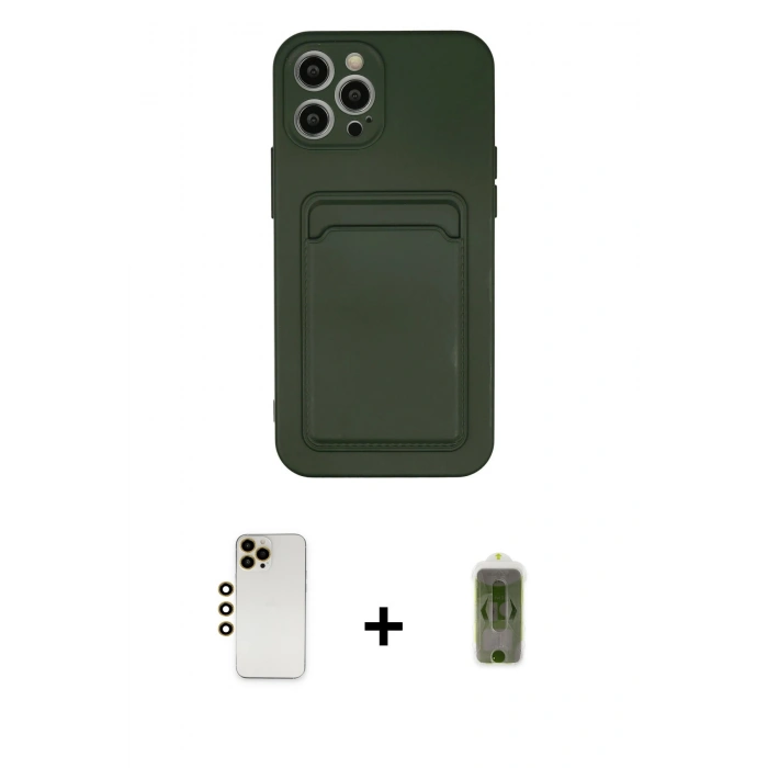 MARSİLYAN™- iPhone 12 Pro Max Kılıf Vadi Çizgi Prime - Siyah Joko Magic 5D Hayalet Cam + Shine Kamera Lens - GD
