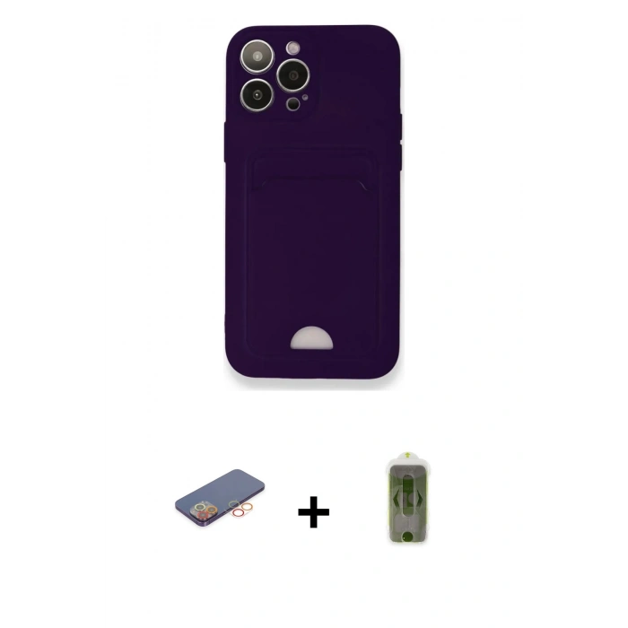 MARSİLYAN™- iPhone 12 Pro Max Kılıf Vadi Çizgi Prime - Siyah Joko Magic 5D Hayalet Cam + Renkli Kamera Lens Koruma Cam - TU