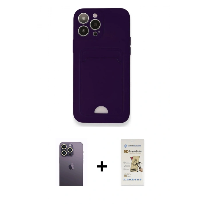 MARSİLYAN™- iPhone 12 Pro Max Kılıf Vadi Çizgi Prime - Siyah Mat Seramik Nano Ekran Koruyucu + Neon Fosforlu Kamera Lens - BZ