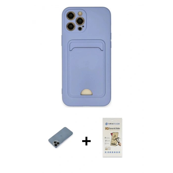 MARSİLYAN™- iPhone 12 Pro Max Kılıf Vadi Çizgi Prime - Siyah Mat Seramik Nano Ekran Koruyucu + Shine Kamera Lens Koruma Cam - SH