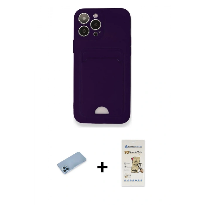 MARSİLYAN™- iPhone 12 Pro Max Kılıf Vadi Çizgi Prime - Siyah Mat Seramik Nano Ekran Koruyucu + Shine Kamera Lens Koruma Cam - MI