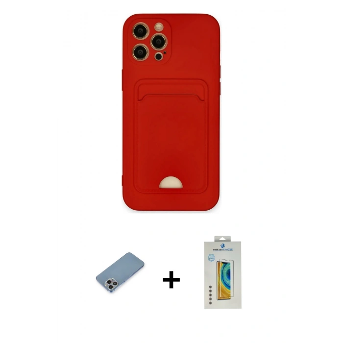 MARSİLYAN™- iPhone 12 Pro Max Kılıf Vadi Çizgi Prime - Siyah Polymer Nano Ekran Koruyucu + Shine Kamera Lens Koruma Cam - GI