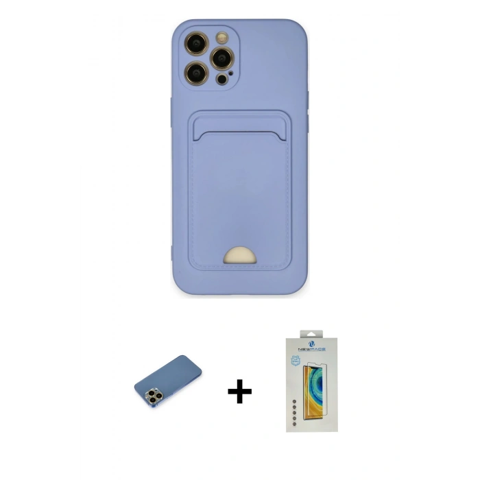 MARSİLYAN™- iPhone 12 Pro Max Kılıf Vadi Çizgi Prime - Siyah Polymer Nano Ekran Koruyucu + Shine Kamera Lens Koruma Cam - GD