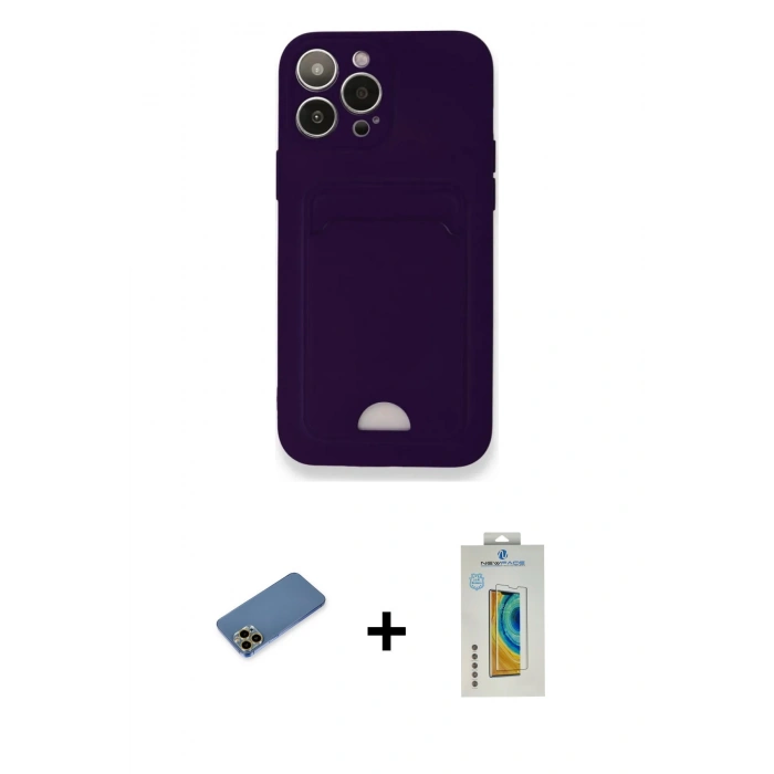 MARSİLYAN™- iPhone 12 Pro Max Kılıf Vadi Çizgi Prime - Siyah Polymer Nano Ekran Koruyucu + Shine Kamera Lens Koruma Cam - GD