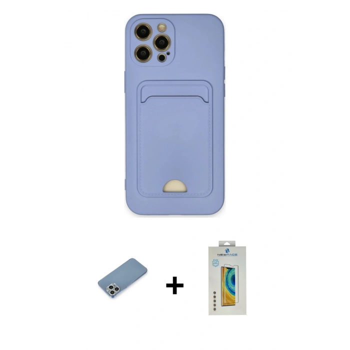 MARSİLYAN™- iPhone 12 Pro Max Kılıf Vadi Çizgi Prime - Siyah Polymer Nano Ekran Koruyucu + Shine Kamera Lens Koruma Cam - GS