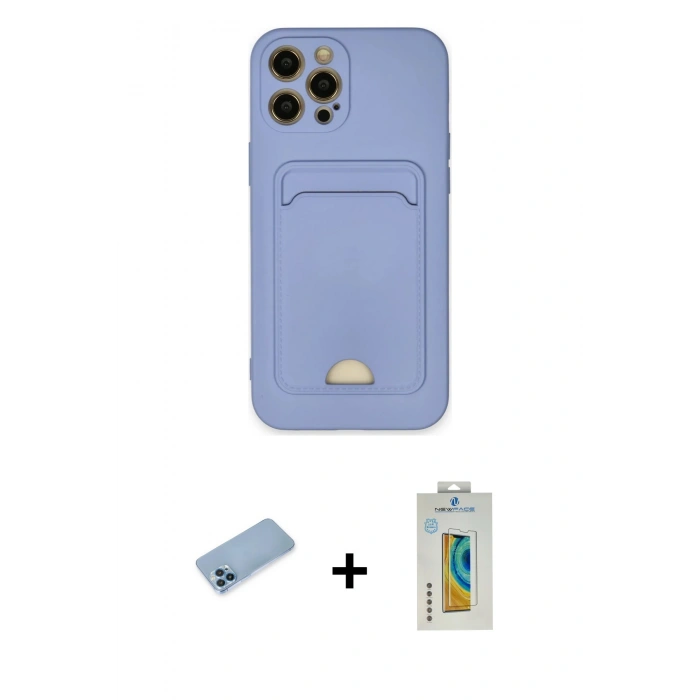 MARSİLYAN™- iPhone 12 Pro Max Kılıf Vadi Çizgi Prime - Siyah Polymer Nano Ekran Koruyucu + Shine Kamera Lens Koruma Cam - MI