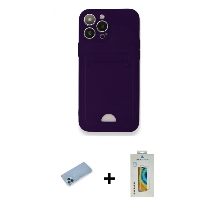 MARSİLYAN™- iPhone 12 Pro Max Kılıf Vadi Çizgi Prime - Siyah Polymer Nano Ekran Koruyucu + Shine Kamera Lens Koruma Cam - MI