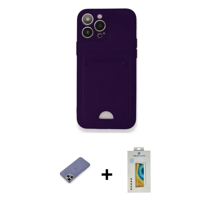 MARSİLYAN™- iPhone 12 Pro Max Kılıf Vadi Çizgi Prime - Siyah Polymer Nano Ekran Koruyucu + Metal Kamera Lens Koruma Cam - GD