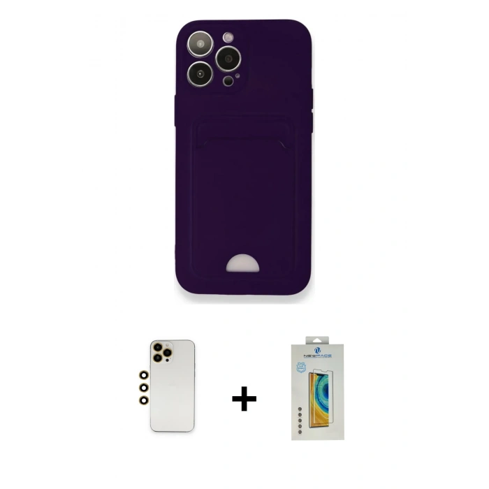 MARSİLYAN™- iPhone 12 Pro Max Kılıf Vadi Çizgi Prime - Siyah Polymer Nano Ekran Koruyucu + Shine Kamera Lens - GD