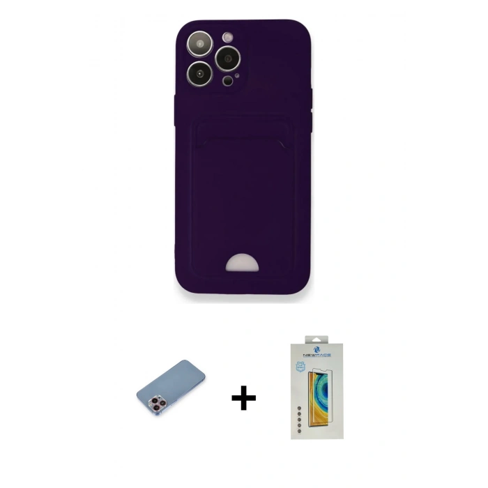 MARSİLYAN™- iPhone 12 Pro Max Kılıf Vadi Çizgi Prime - Siyah Polymer Nano Ekran Koruyucu + Shine Kamera Lens Koruma Cam - PE